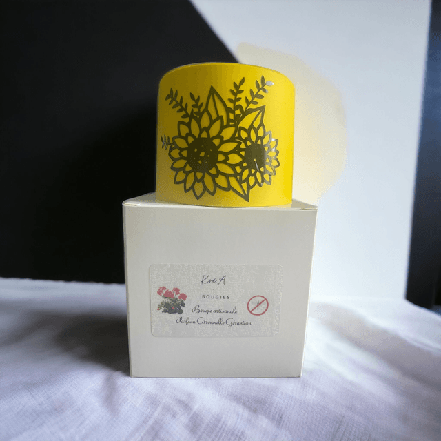 Bougie parfumée "Citronnelle et Géranium" - Soirées d'été tranquilles"
