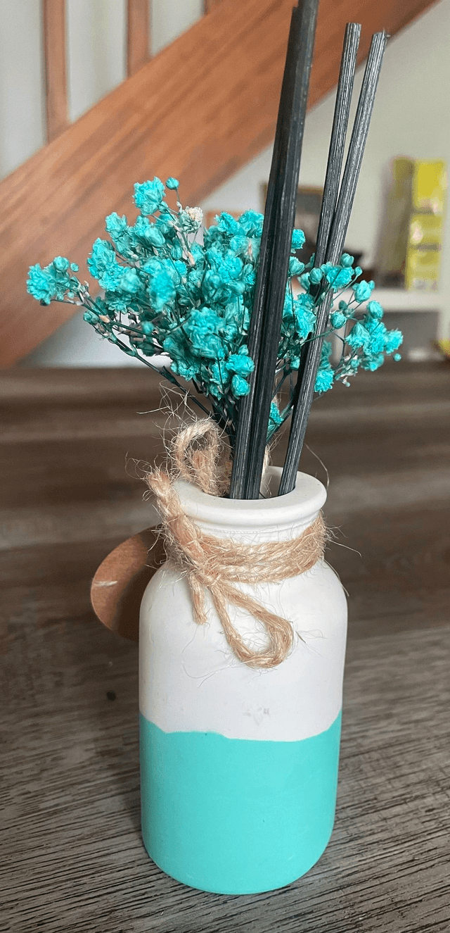 Mini vase "pot à lait" en jesmonite et bouquet de fleurs séchées, objet de décoration, fait main, objet artisanal, objet unique